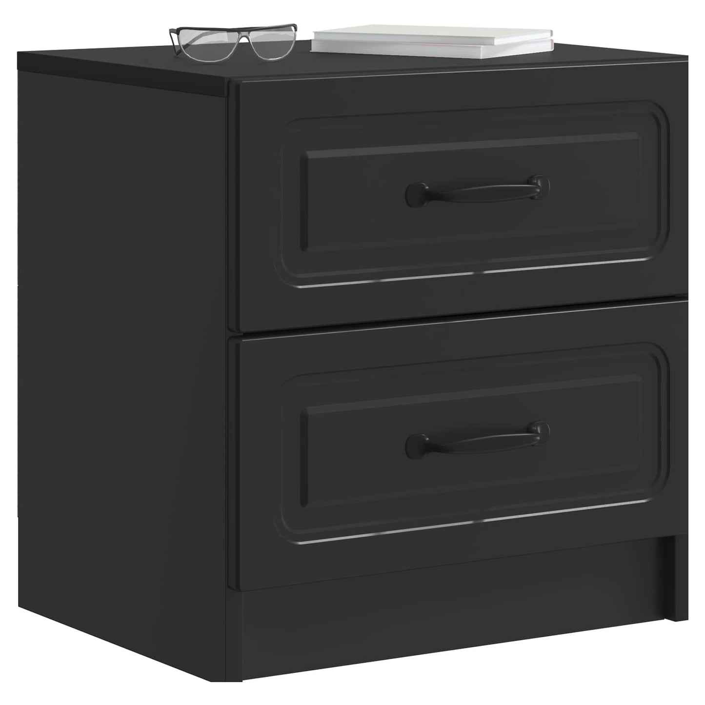 vidaXL Bedside Cabinet 2 pcs Black 43 x 34.5 x 44.5 cm Engineered Wood