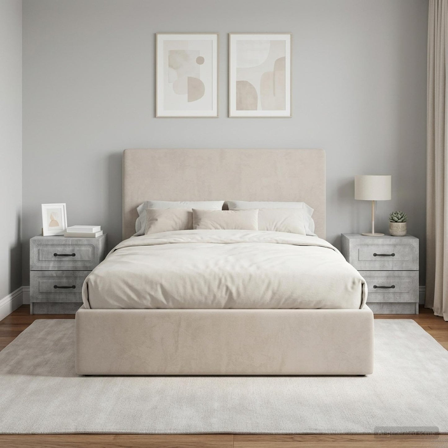 vidaXL Bedside Cabinet 2 pcs Concrete Grey 43 x 34.5 x 44.5 cm