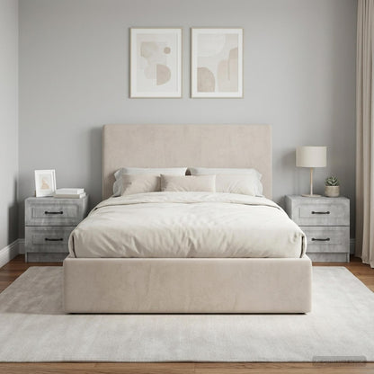 vidaXL Bedside Cabinet 2 pcs Concrete Grey 43 x 34.5 x 44.5 cm