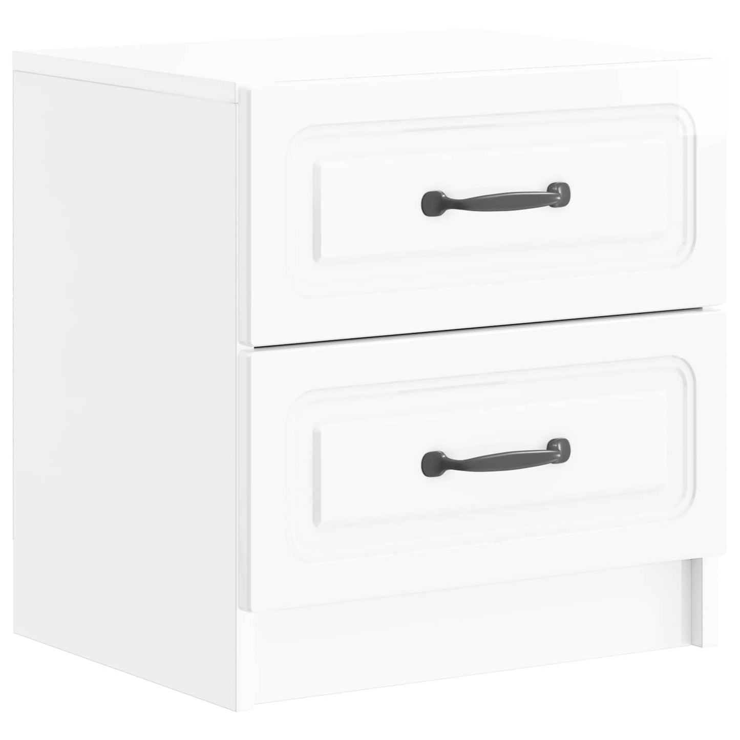 vidaXL Bedside Cabinet 2 pcs High Gloss White 43 x 34.5 x 44.5 cm