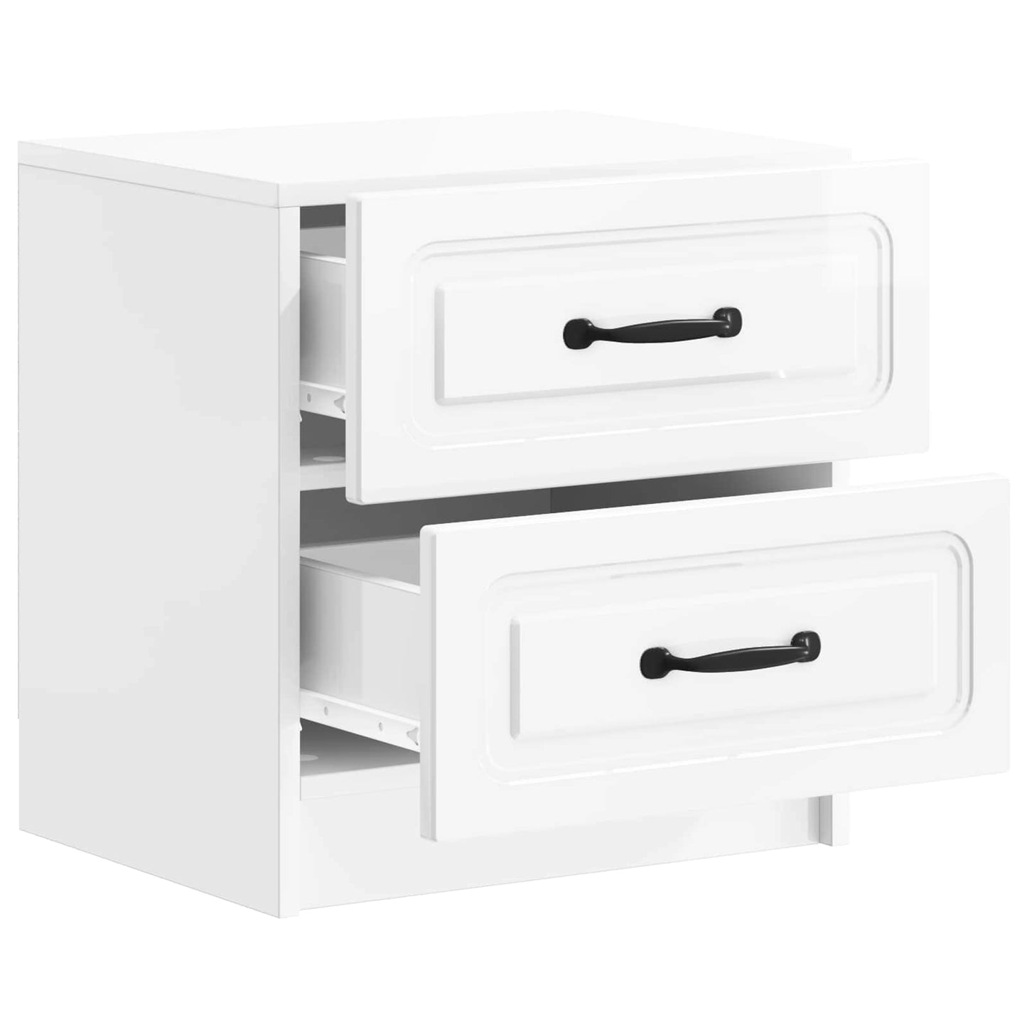 vidaXL Bedside Cabinet 2 pcs High Gloss White 43 x 34.5 x 44.5 cm