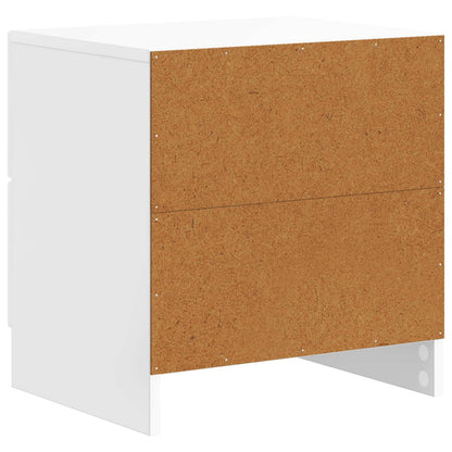 vidaXL Bedside Cabinet 2 pcs High Gloss White 43 x 34.5 x 44.5 cm