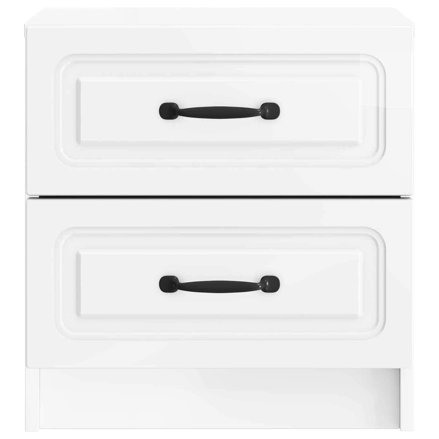 vidaXL Bedside Cabinet 2 pcs High Gloss White 43 x 34.5 x 44.5 cm