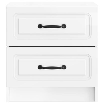 vidaXL Bedside Cabinet 2 pcs High Gloss White 43 x 34.5 x 44.5 cm