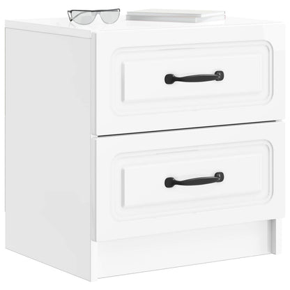 vidaXL Bedside Cabinet 2 pcs High Gloss White 43 x 34.5 x 44.5 cm
