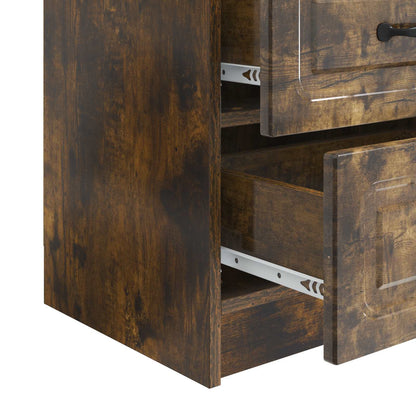 vidaXL Bedside Cabinet 2 pcs Smoked Oak 43 x 34.5 x 44.5 cm