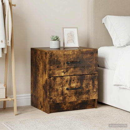 vidaXL Bedside Cabinet 2 pcs Smoked Oak 43 x 34.5 x 44.5 cm