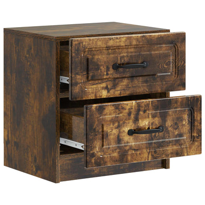 vidaXL Bedside Cabinet 2 pcs Smoked Oak 43 x 34.5 x 44.5 cm