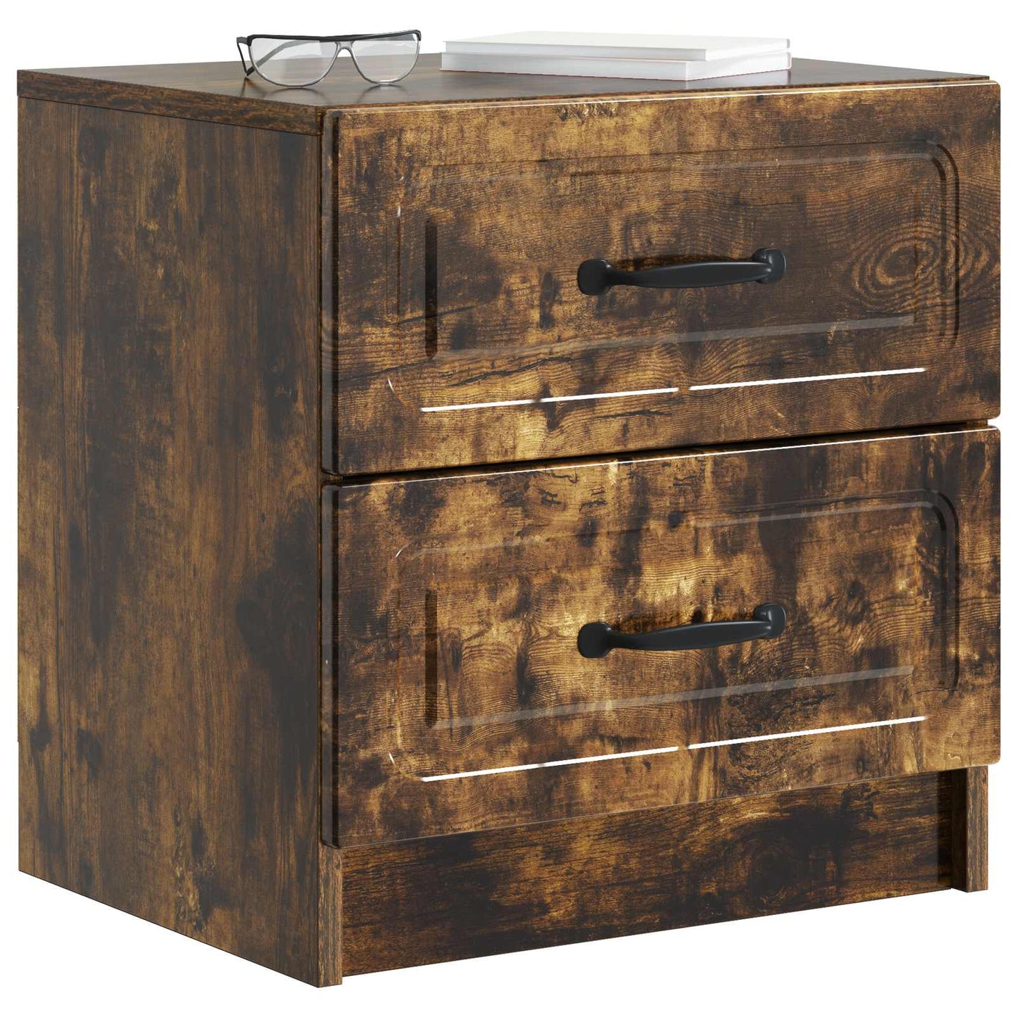 vidaXL Bedside Cabinet 2 pcs Smoked Oak 43 x 34.5 x 44.5 cm