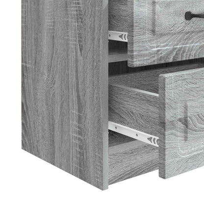vidaXL Bedside Cabinet 2 pcs Grey Sonoma 43 x 34.5 x 44.5 cm