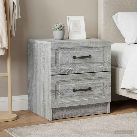 vidaXL Bedside Cabinet 2 pcs Grey Sonoma 43 x 34.5 x 44.5 cm