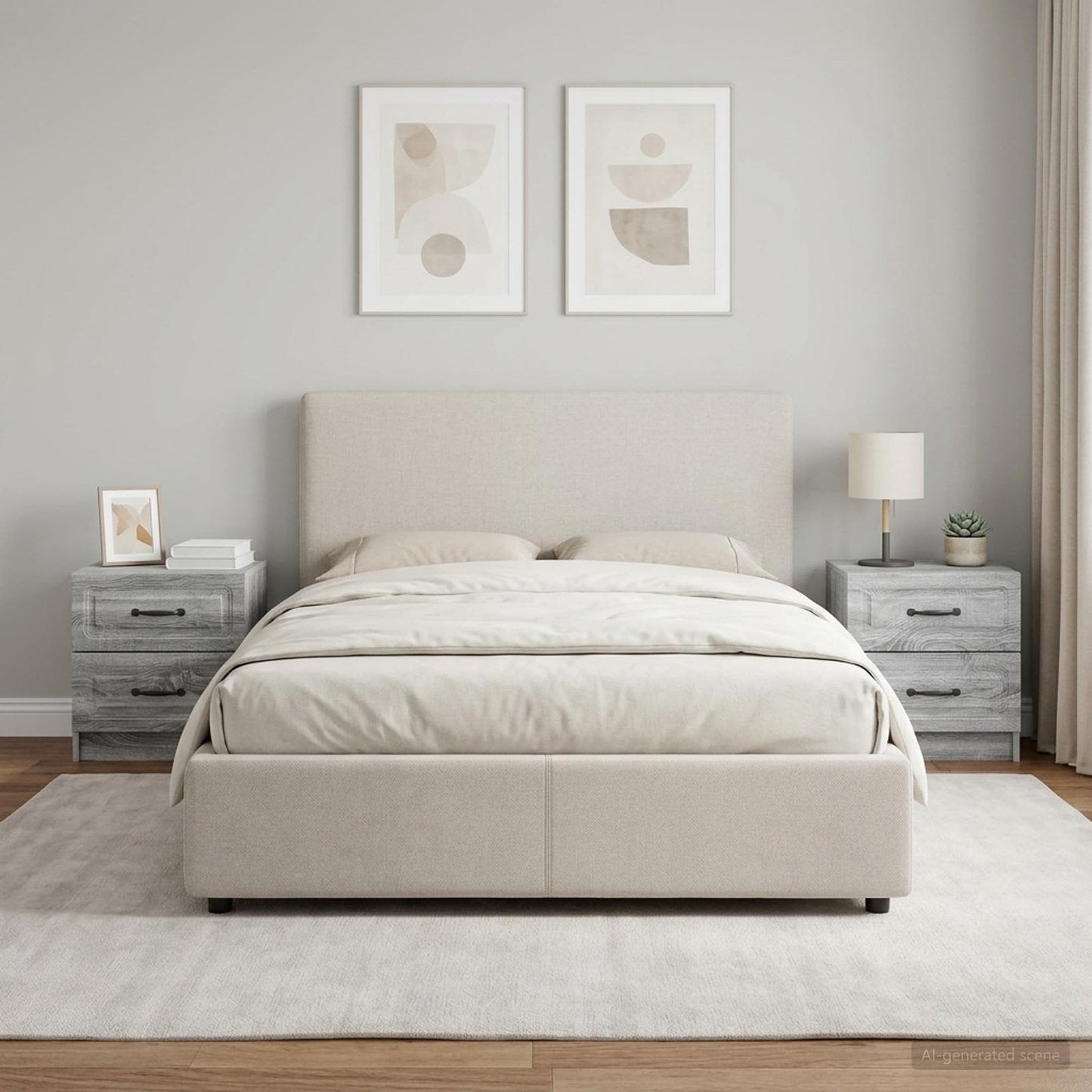 vidaXL Bedside Cabinet 2 pcs Grey Sonoma 43 x 34.5 x 44.5 cm