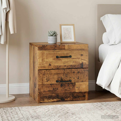 vidaXL Bedside Cabinet with Drawer 2 pcs Old Wood 43 x 34.5 x 44.5 cm