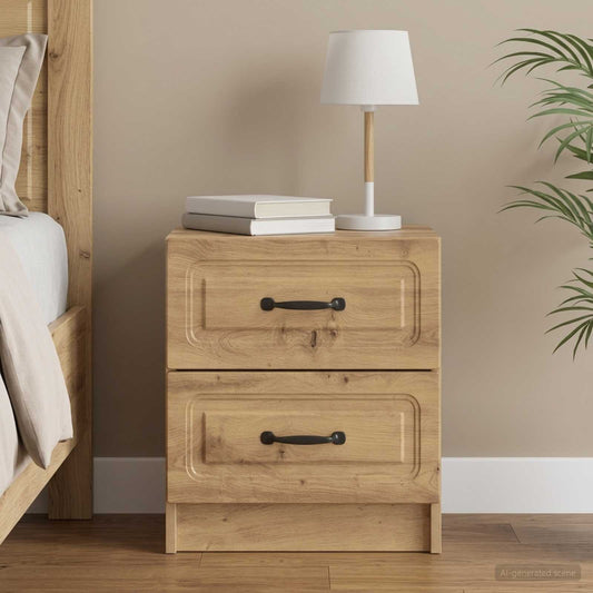 vidaXL Bedside Cabinet Artisan Oak 43 x 34.5 x 44.5 cm Engineered Wood