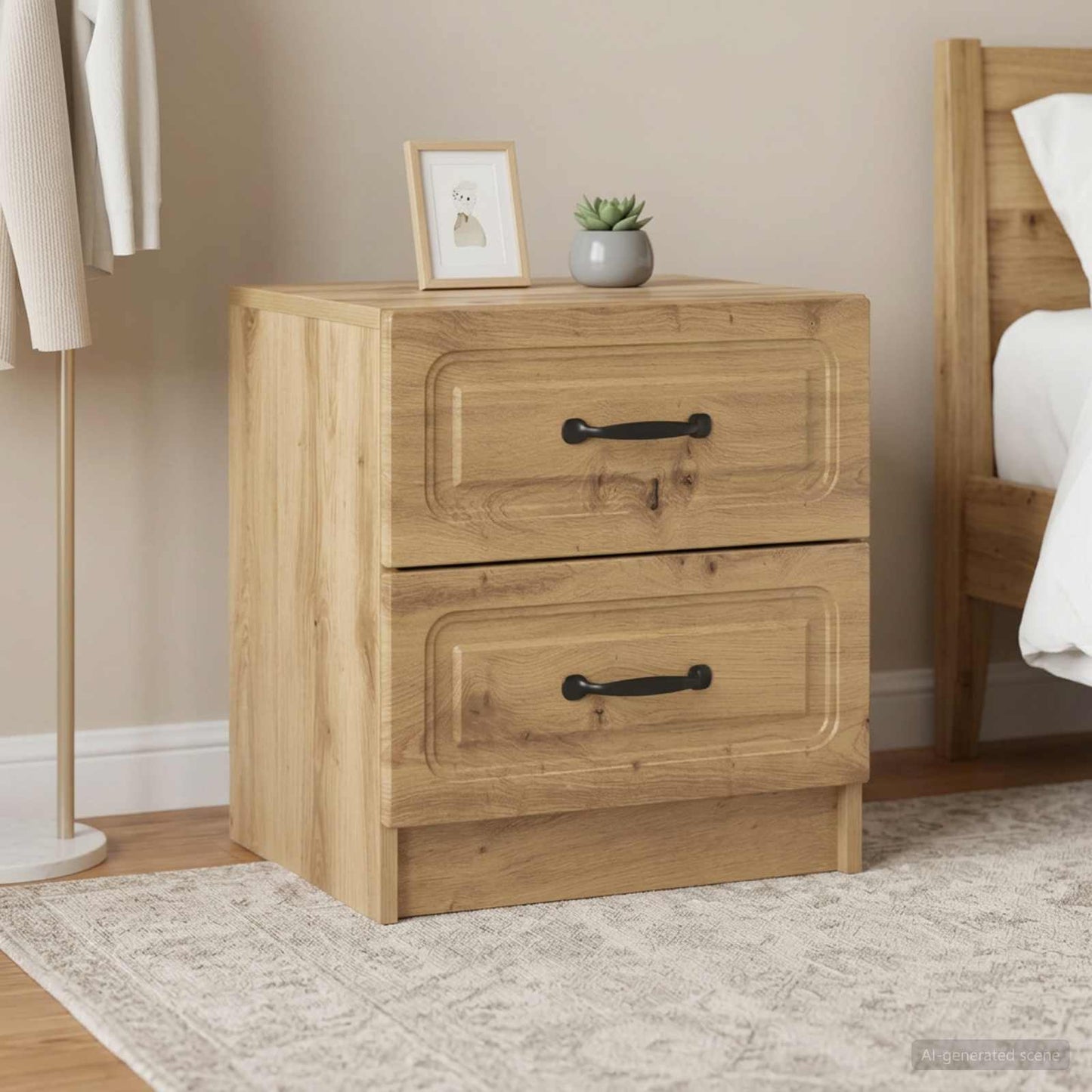 vidaXL Bedside Cabinet 2 pcs Artisan Oak 43 x 34.5 x 44.5 cm