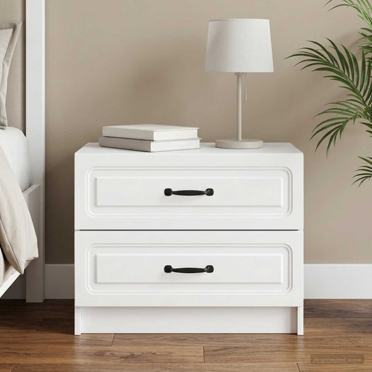 vidaXL Bedside Cabinet White 62 x 34.5 x 44.5 cm Engineered Wood