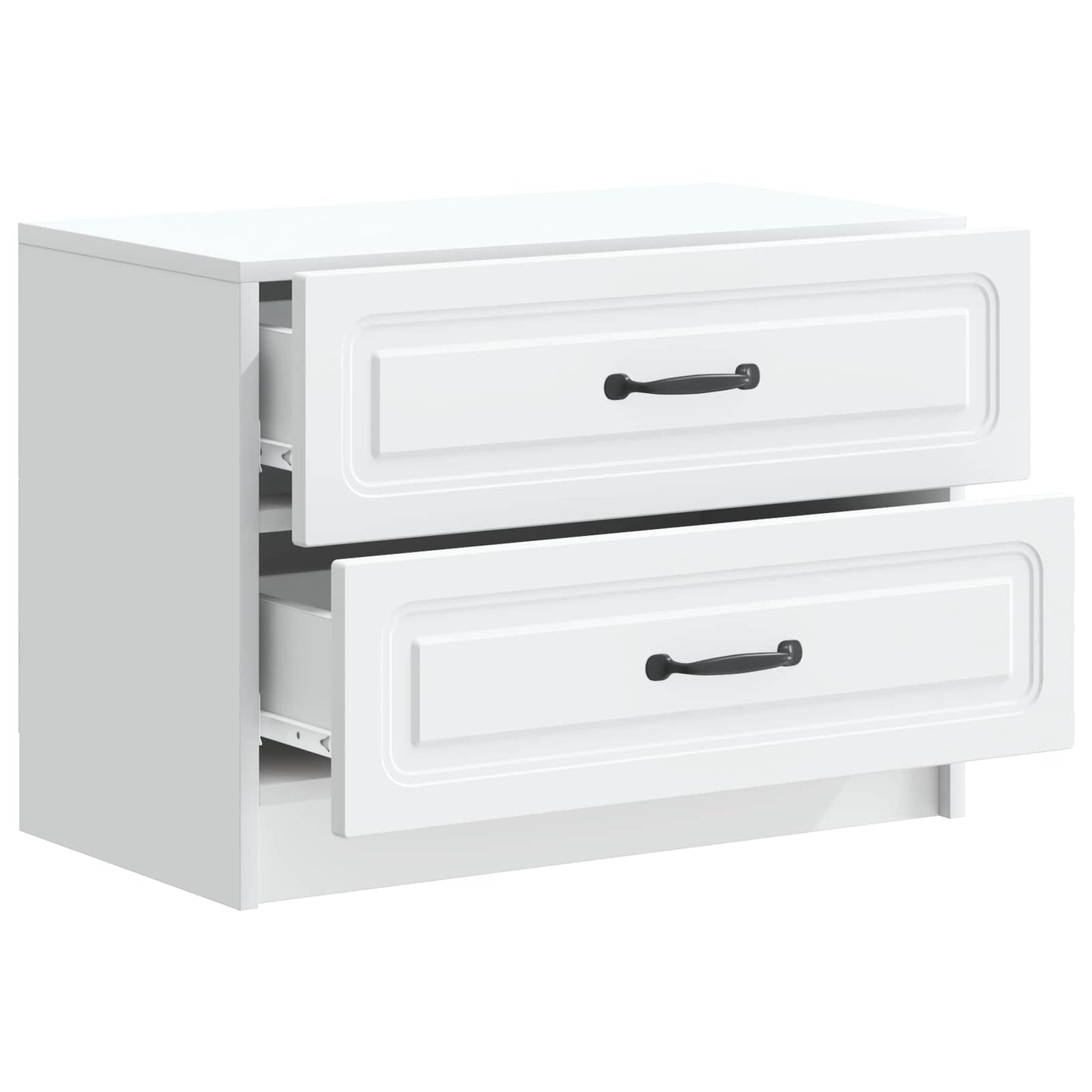 vidaXL Bedside Cabinet White 62 x 34.5 x 44.5 cm Engineered Wood