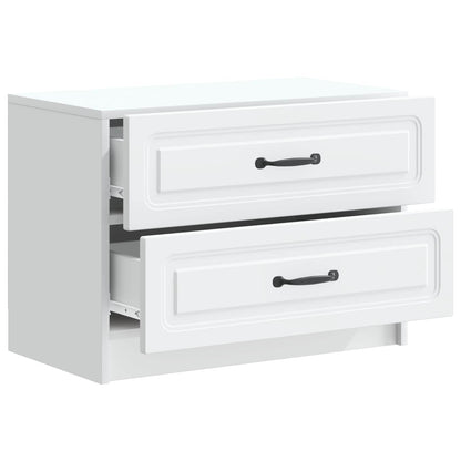 vidaXL Bedside Cabinet White 62 x 34.5 x 44.5 cm Engineered Wood