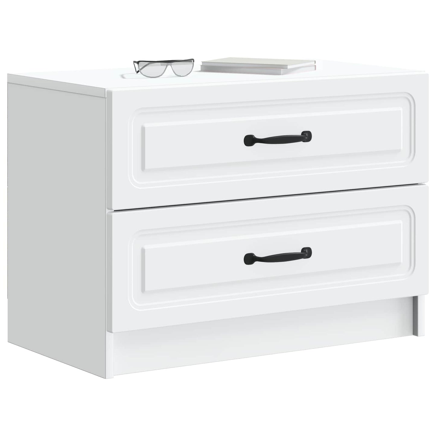 vidaXL Bedside Cabinet White 62 x 34.5 x 44.5 cm Engineered Wood