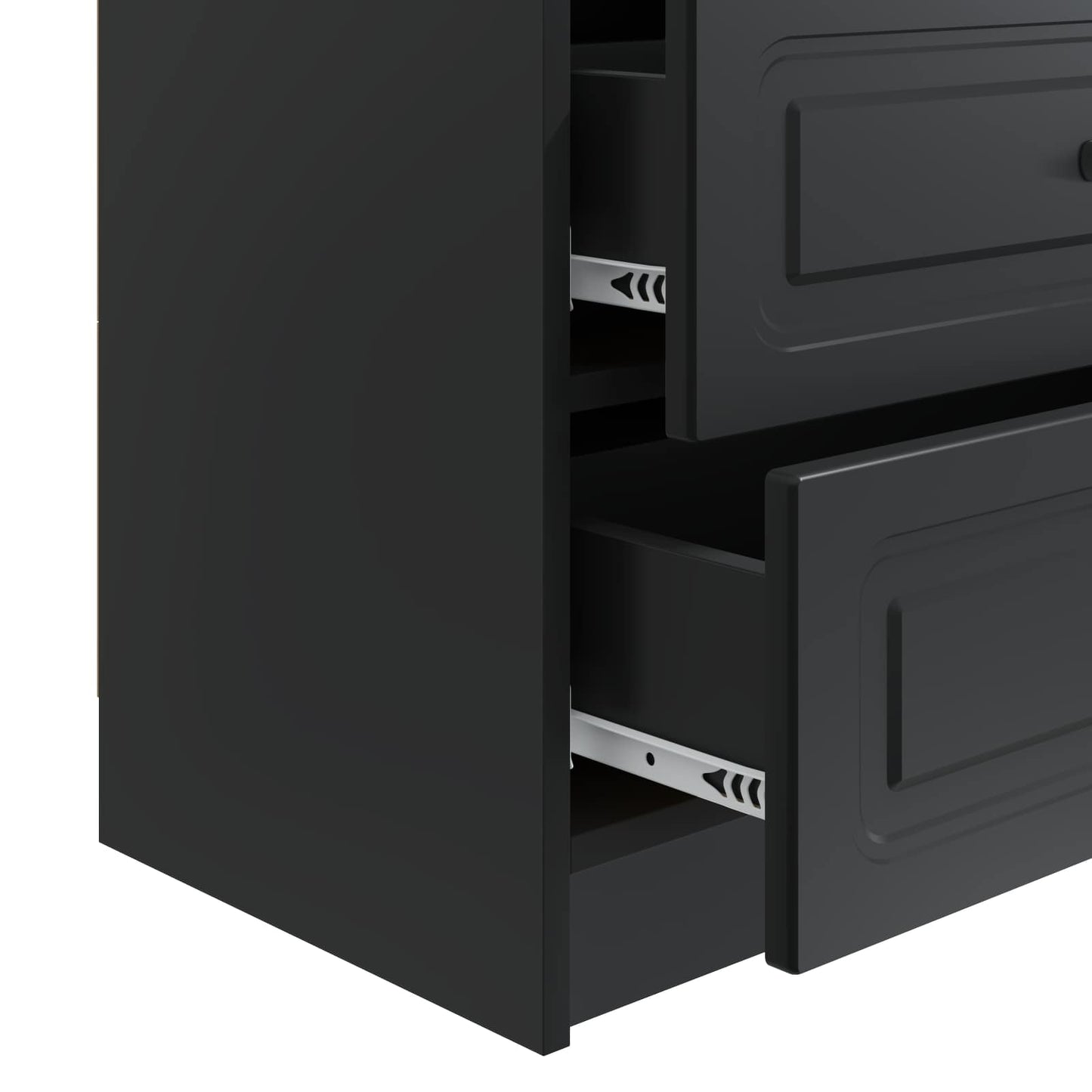 vidaXL Bedside Cabinet Black 62 x 34.5 x 44.5 cm Engineered Wood