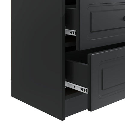 vidaXL Bedside Cabinet Black 62 x 34.5 x 44.5 cm Engineered Wood