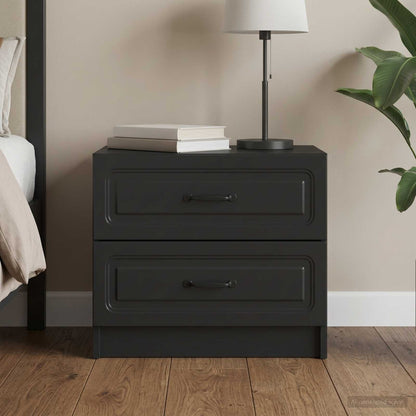vidaXL Bedside Cabinet Black 62 x 34.5 x 44.5 cm Engineered Wood