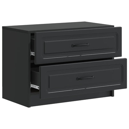 vidaXL Bedside Cabinet Black 62 x 34.5 x 44.5 cm Engineered Wood