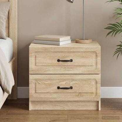 vidaXL Bedside Cabinet Sonoma Oak 62 x 34.5 x 44.5 cm Engineered Wood