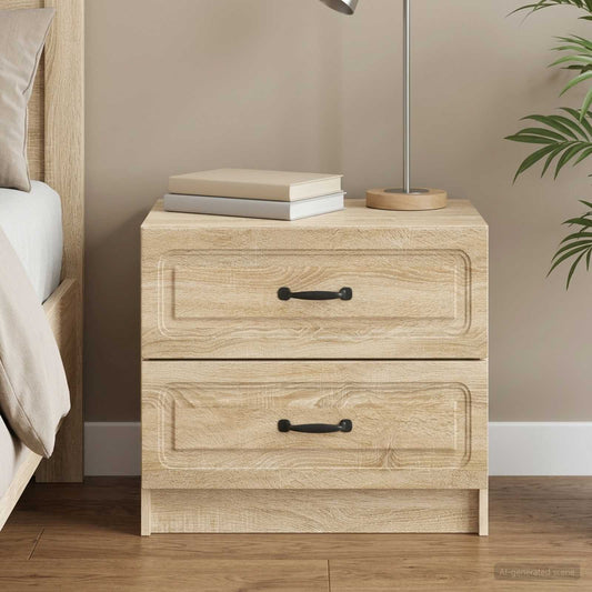 vidaXL Bedside Cabinet Sonoma Oak 62 x 34.5 x 44.5 cm Engineered Wood