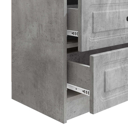 vidaXL Bedside Cabinet with Drawer Concrete Grey 62 x 34.5 x 44.5 cm