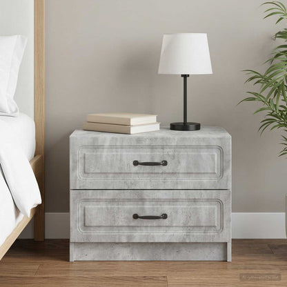 vidaXL Bedside Cabinet with Drawer Concrete Grey 62 x 34.5 x 44.5 cm