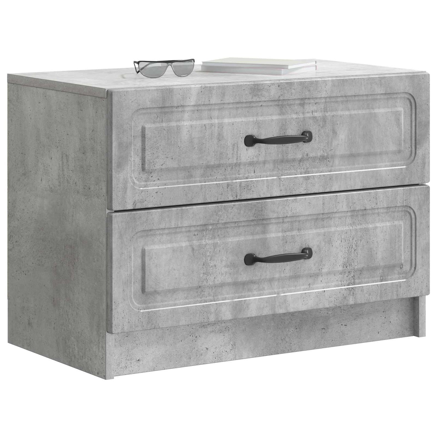 vidaXL Bedside Cabinet with Drawer Concrete Grey 62 x 34.5 x 44.5 cm