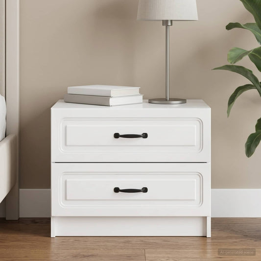 vidaXL Bedside Cabinet High Gloss White 62 x 34.5 x 44.5 cm