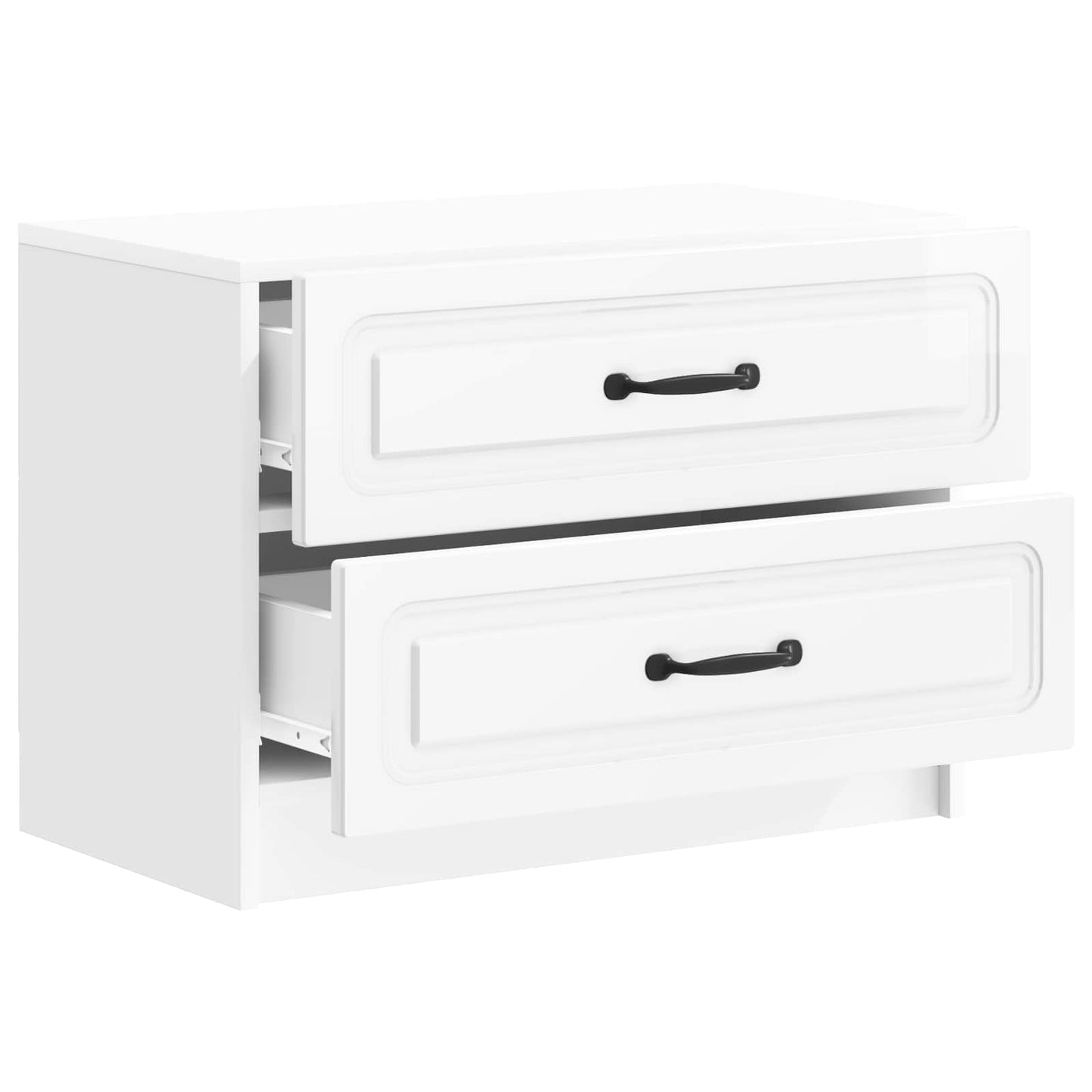 vidaXL Bedside Cabinet High Gloss White 62 x 34.5 x 44.5 cm