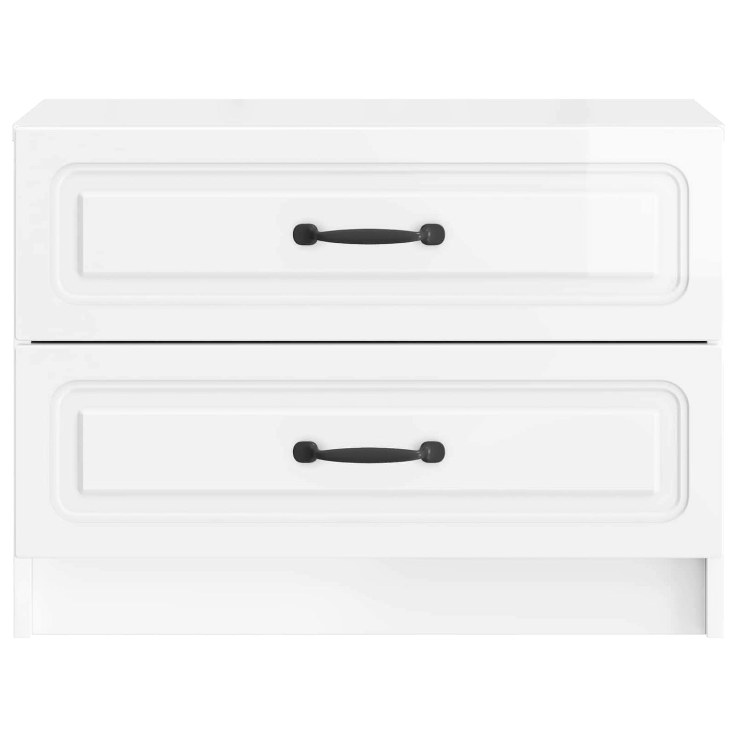 vidaXL Bedside Cabinet High Gloss White 62 x 34.5 x 44.5 cm