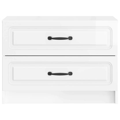 vidaXL Bedside Cabinet High Gloss White 62 x 34.5 x 44.5 cm