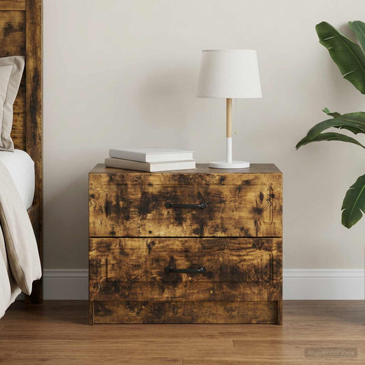 vidaXL Bedside Cabinet Smoked Oak 62 x 34.5 x 44.5 cm Engineered Wood