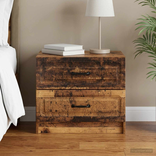 vidaXL Bedside Cabinet Old Wood 62 x 34.5 x 44.5 cm Engineered Wood