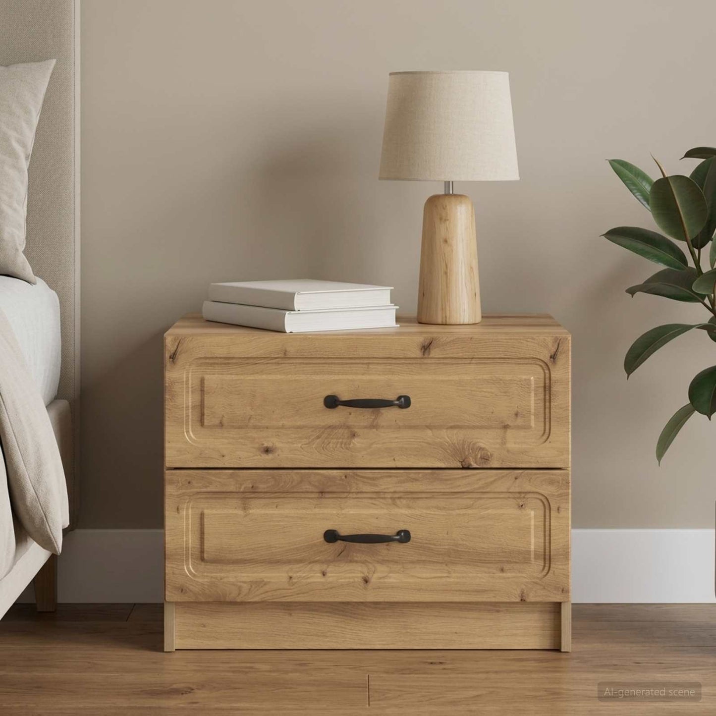 vidaXL Bedside Cabinet Artisan Oak 62 x 34.5 x 44.5 cm Engineered Wood