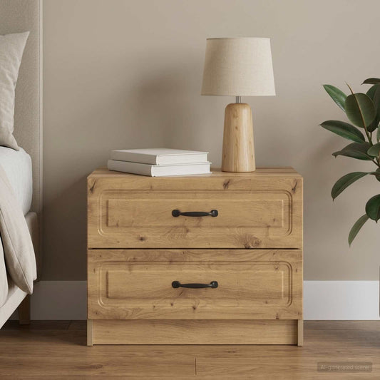 vidaXL Bedside Cabinet Artisan Oak 62 x 34.5 x 44.5 cm Engineered Wood