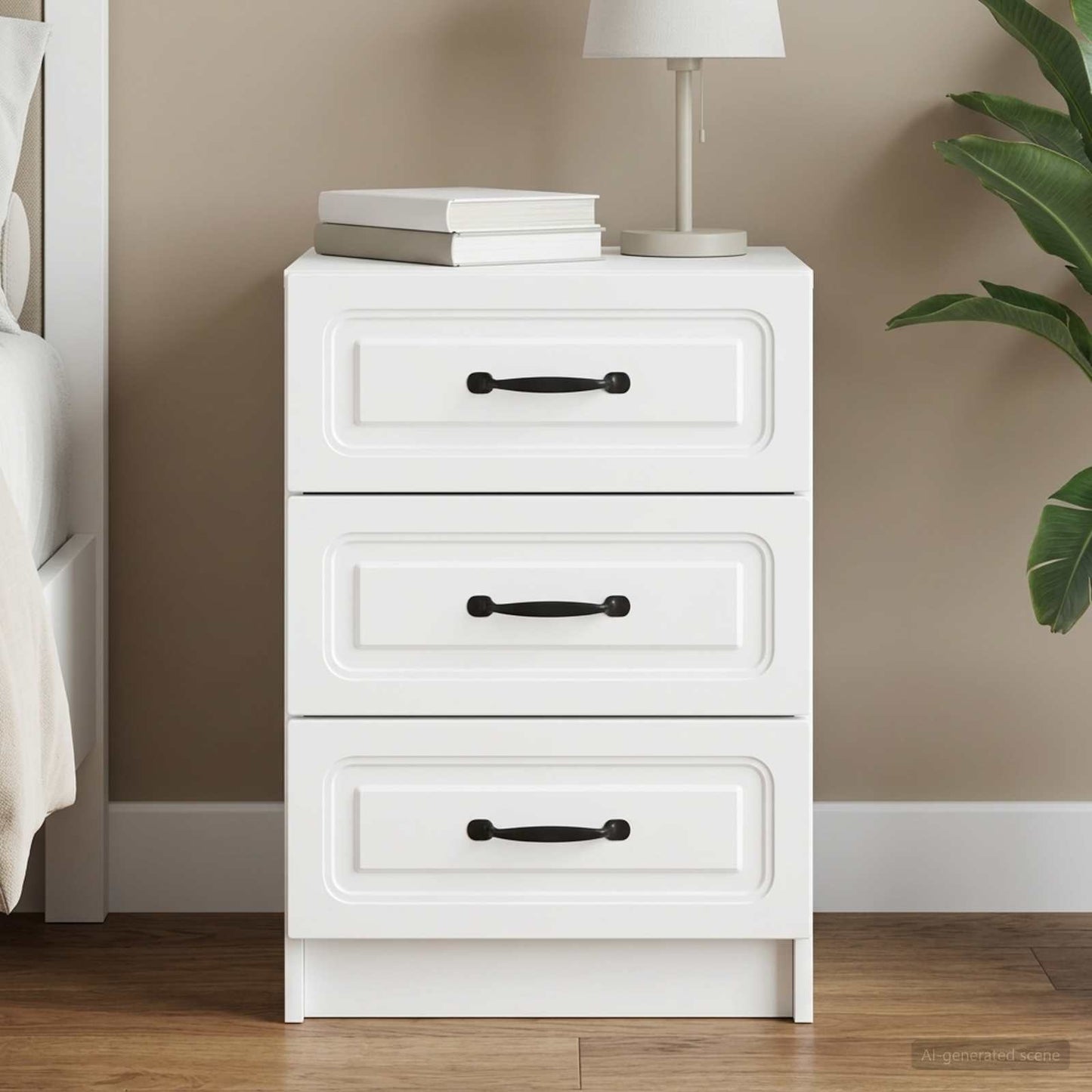 vidaXL Bedside Cabinet White 43 x 41 x 63.5 cm Engineered Wood