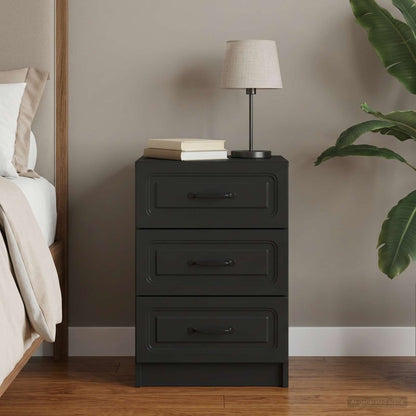 vidaXL Bedside Cabinet Black 43 x 41 x 63.5 cm Engineered Wood