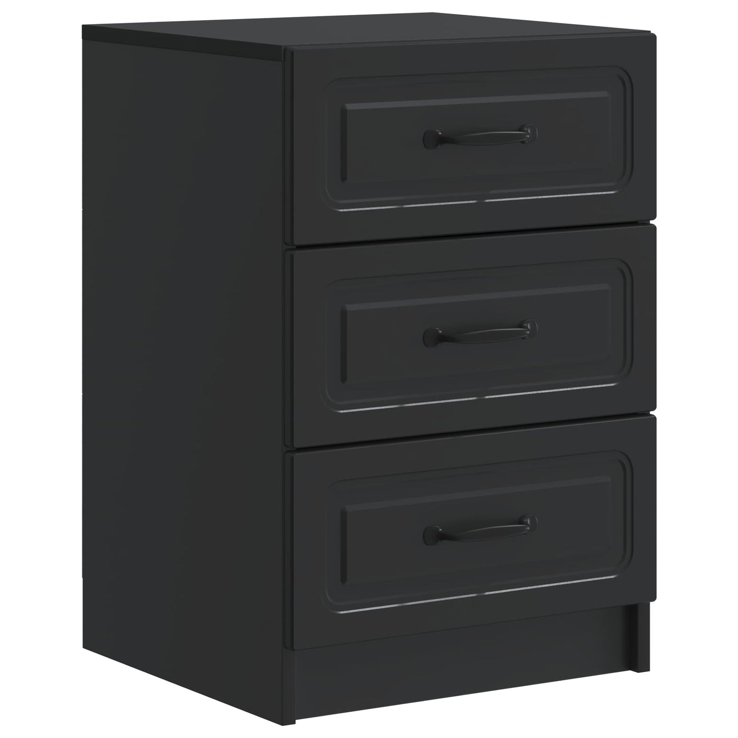 vidaXL Bedside Cabinet Black 43 x 41 x 63.5 cm Engineered Wood