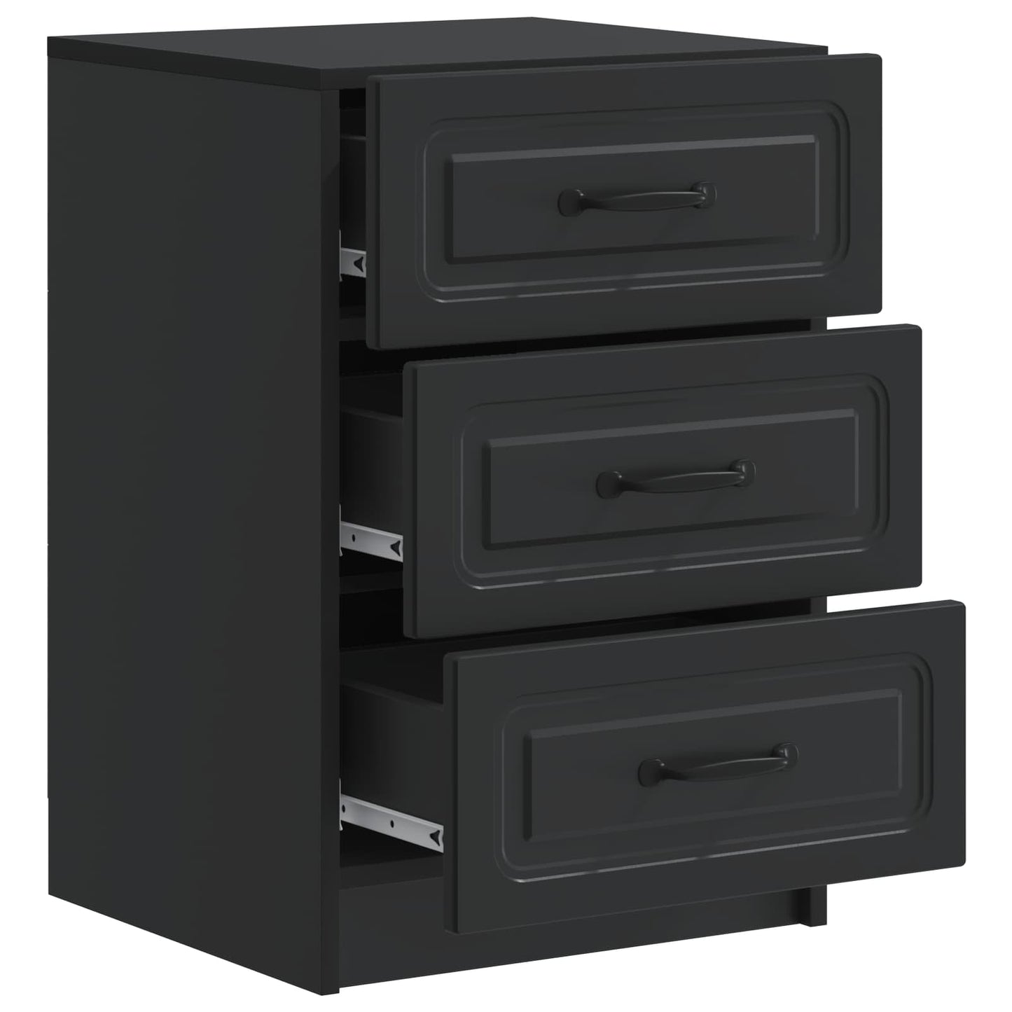 vidaXL Bedside Cabinet Black 43 x 41 x 63.5 cm Engineered Wood