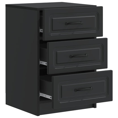 vidaXL Bedside Cabinet Black 43 x 41 x 63.5 cm Engineered Wood