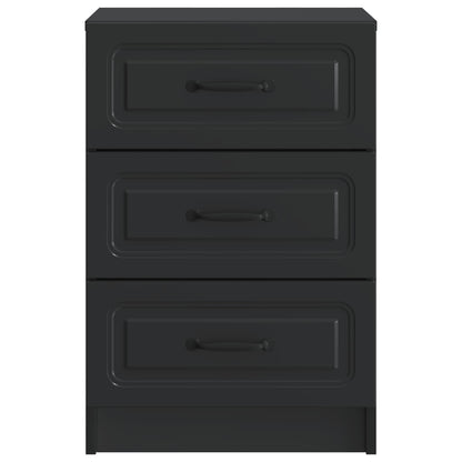 vidaXL Bedside Cabinet Black 43 x 41 x 63.5 cm Engineered Wood