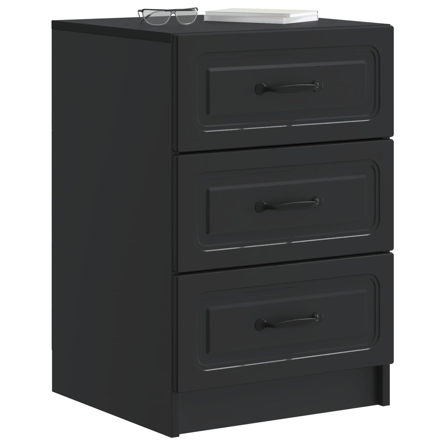 vidaXL Bedside Cabinet Black 43 x 41 x 63.5 cm Engineered Wood