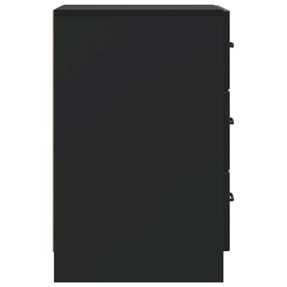 vidaXL Bedside Cabinet Black 43 x 41 x 63.5 cm Engineered Wood