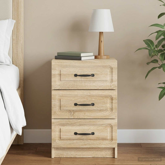 vidaXL Bedside Cabinet Sonoma Oak 43 x 41 x 63.5 cm Engineered Wood
