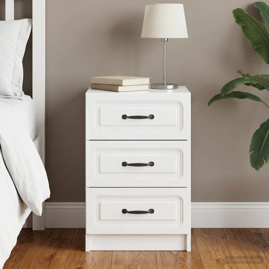 vidaXL Bedside Cabinet with Drawer High Gloss White 43 x 41 x 63.5 cm